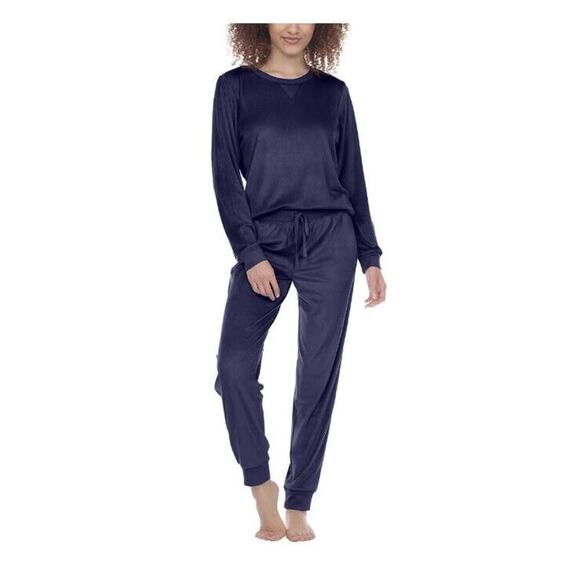 Honeydew Womens Lounge Set Medium Navy Velour Super Soft Fleece 2 Piece Cozy - Picture 1 of 9